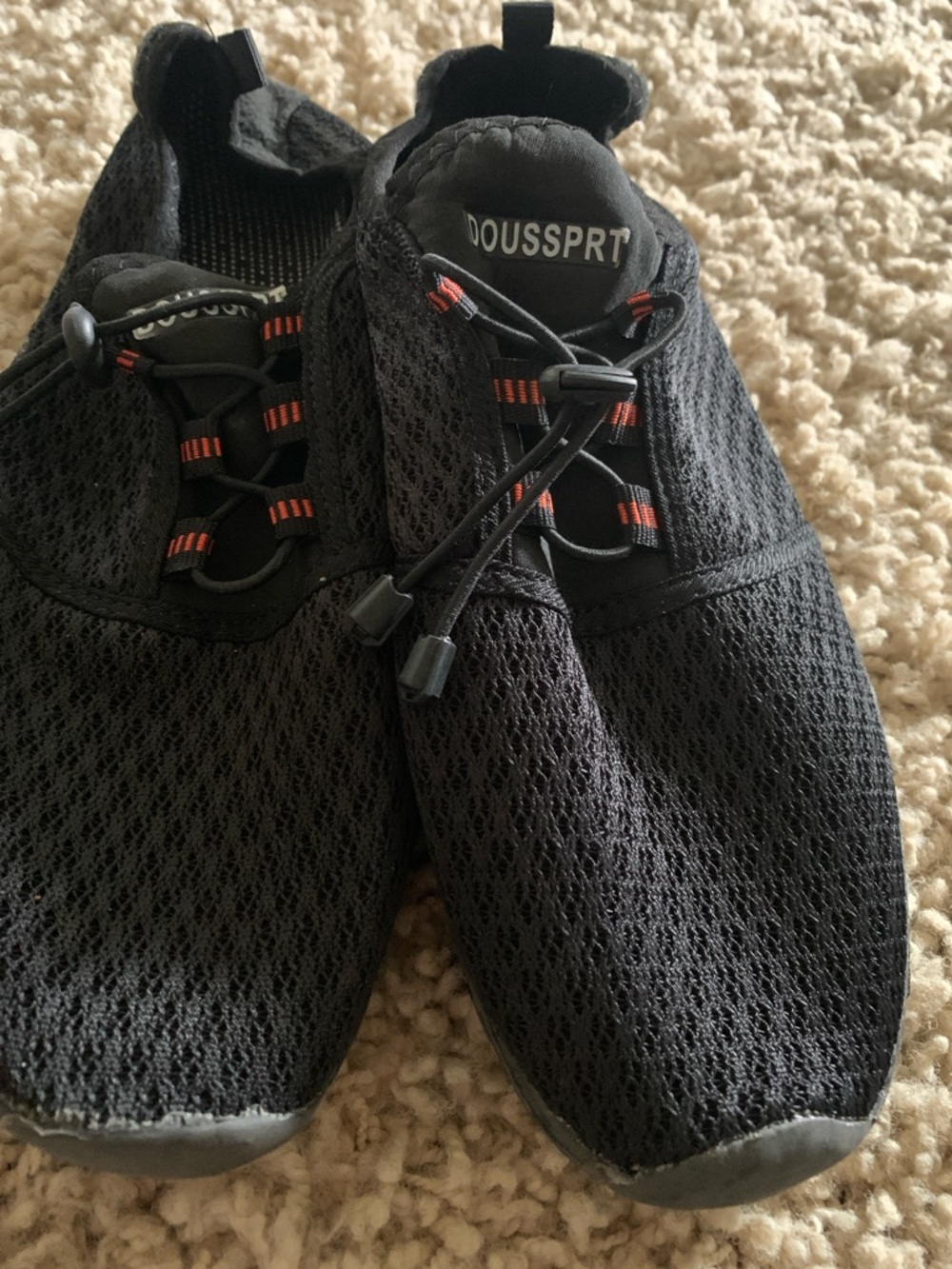 Doussprt Men's Black Lightweight Knit Sneakers